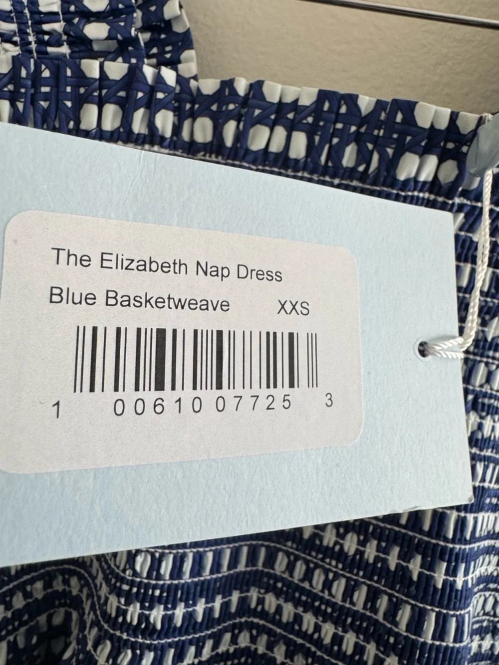 NWT Hill House The Elizabeth Nap Mini Dress in Blue Basket Weave size XXS - Picture 8 of 12